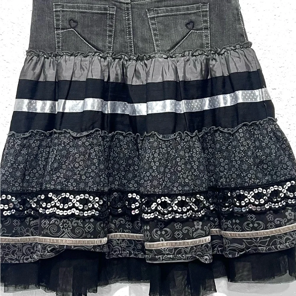 The Children's Place Black and Gray Bubble‎ Mini Skirt 8